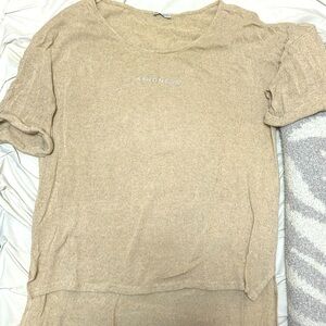 Tan linen oversized blouse